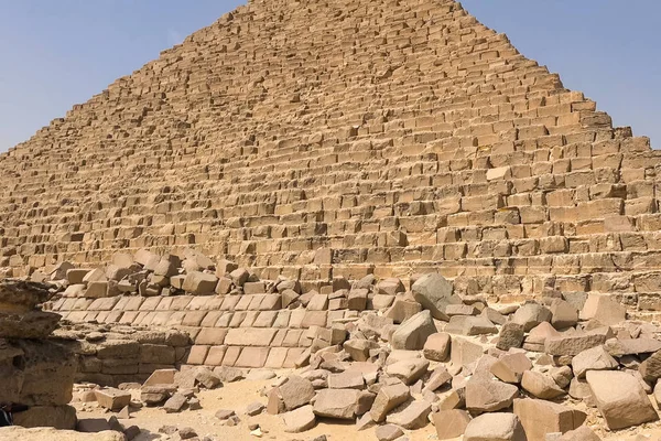 Piramidi Giza Grandi Piramidi Egitto Settima Meraviglia Del Mondo Megaliti — Foto Stock