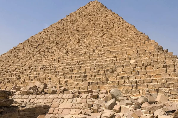 Piramidi Giza Grandi Piramidi Egitto Settima Meraviglia Del Mondo Megaliti — Foto Stock