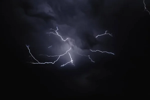 Relâmpago Céu Descargas Elétricas Céu — Fotografia de Stock