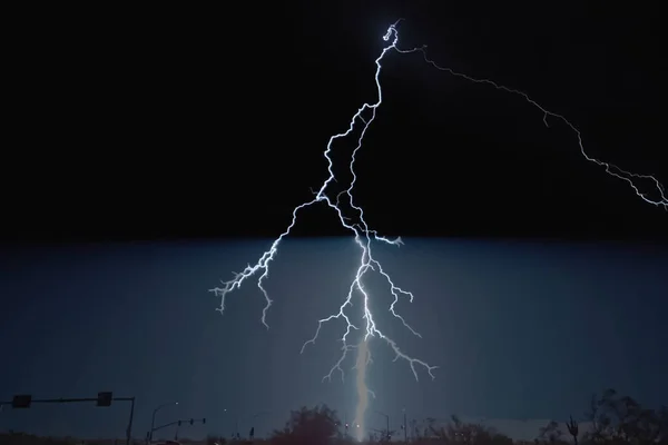 Relâmpago Céu Descargas Elétricas Céu — Fotografia de Stock