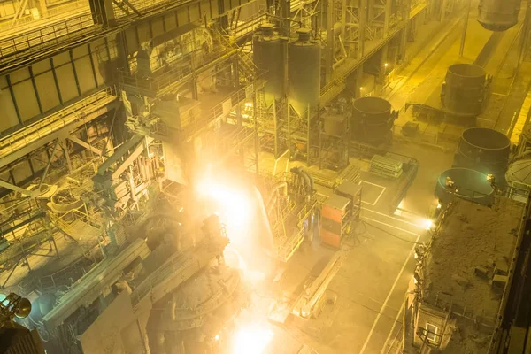 电弧炉 钢熔炼厂 金属铸造厂 — 图库照片