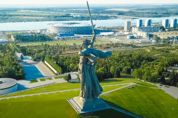 Volgograd Russie Mai 2018 Statue Patrie Volgograd Vue Depuis Les — Photo