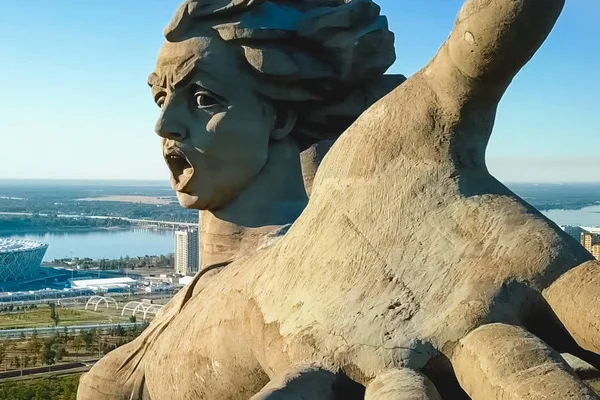 Wolgograd Russland Mai 2018 Statue Des Vaterlandes Wolgograd Blick Von — Stockfoto