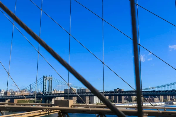 Nueva York Junio 2015 Puente Brooklyn Camina Por Puente Caminando — Foto de Stock