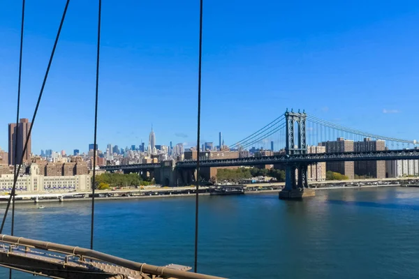 New York Verenigde Staten Juni 2015 Brooklyn Bridge Lopen Brug — Stockfoto