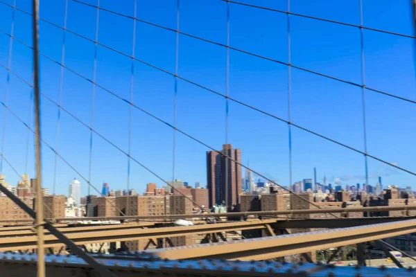 Nueva York Junio 2015 Puente Brooklyn Camina Por Puente Caminando — Foto de Stock