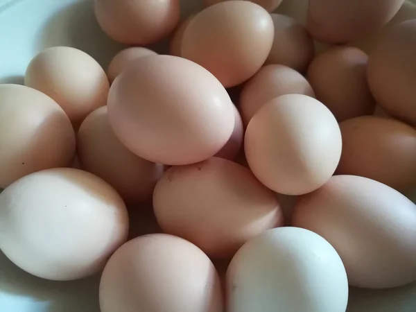 Köteg Eggs Brown Színes Tojások Csirke — Stock Fotó