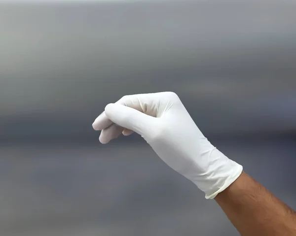 Стерильная Перчатка Руке Перед Операцией — стоковое фото