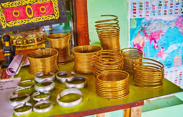 Inle Lake Myanmar February 2018 Exhibition Authentic Workshop Examples Brass — Stock Photo, Image