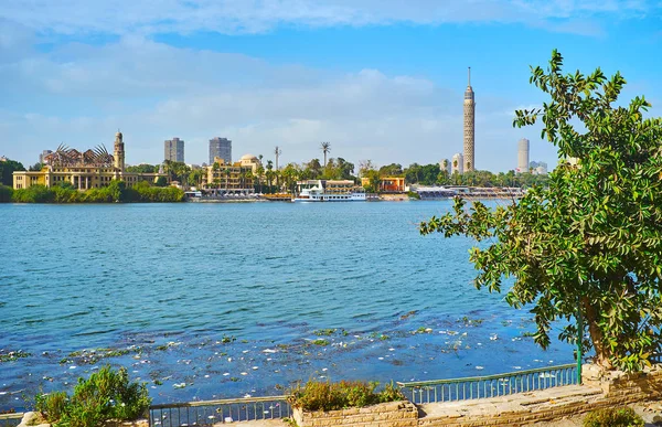 Corniche Boulevard Beste Plaats Voor Dagelijkse Wandelingen Met Uitzicht Nijl — Stockfoto