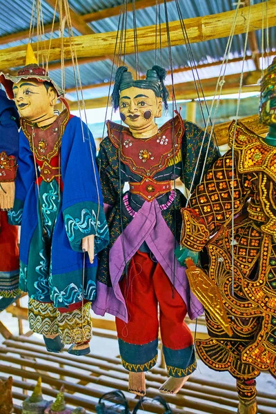 Mercado Artesanía Inn Thein Indein Pueblo Ofrece Hermosas Marionetas Cuerda — Foto de Stock