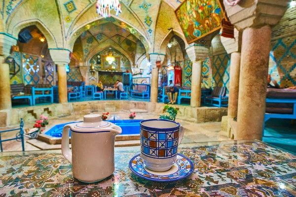 Kerman Iran Oktober 2017 Traditionelles Vakil Restaurant Und Teehaus Gebäude — Stockfoto