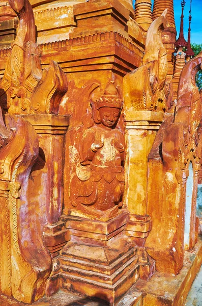 Rincón Antigua Pagoda Nyaung Ohak Está Decorado Con Escultura Mitad — Foto de Stock