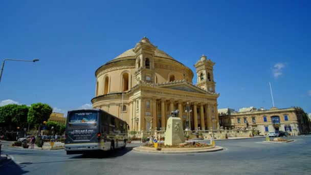 Mosta Malta Juni 2018 Die Pfarrkirche Mariä Himmelfahrt Auch Bekannt — Stockvideo