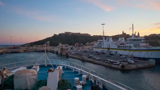 Ghajnsielem Malta Giugno 2018 Viaggio Traghetto Gozo All Isola Malta — Video Stock