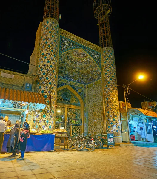 Kerman Irán Octubre 2017 Vista Nocturna Del Portal Entrada Safe — Foto de Stock