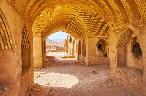 Зал Стародавніх Зруйнованого Khaiele Buldings Сайт Вежі Мовчать Йезд Іран — стокове фото