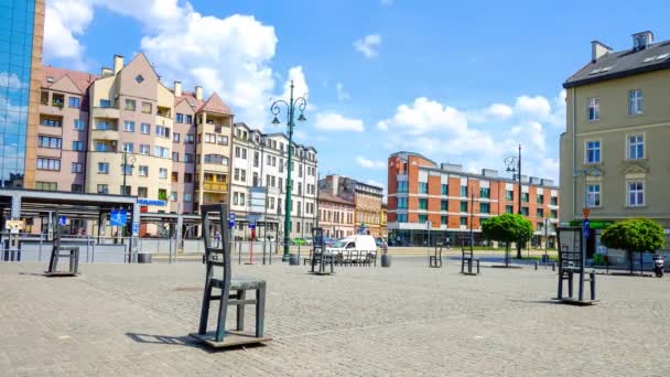 Krakow Pologne Juin 2018 Mémorial Des Chaises Vides Est Dédié — Video