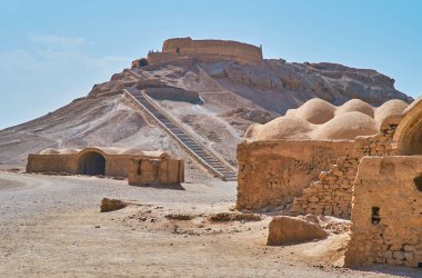 Towers of Silence archaeological site is important part of Zoroastrian heritage and culture, preserved in Yazd, Iran.