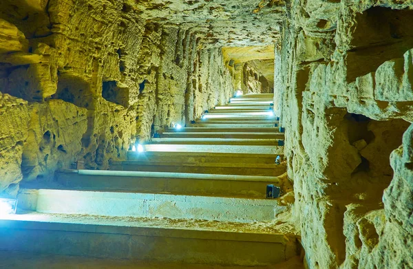 Alexandria Egypt December 2017 Staircase Narrow Long Hall Catacombs Serapeum — Stock Photo, Image