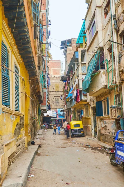 Alexandria Egypt December 2017 Shanty Houses Narrow Backstreet Karmouz District — Stock Photo, Image