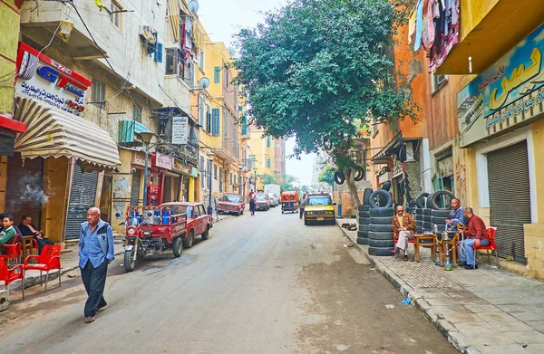 Alexandria Egito Dezembro 2017 Rua Estreita Pobre Bairro Karmouz Com — Fotografia de Stock