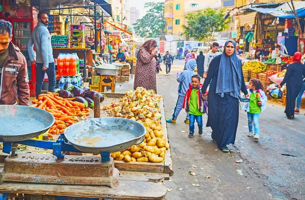 Alexandria Egipto Diciembre 2017 Las Familias Locales Con Niños Comprando — Foto de Stock