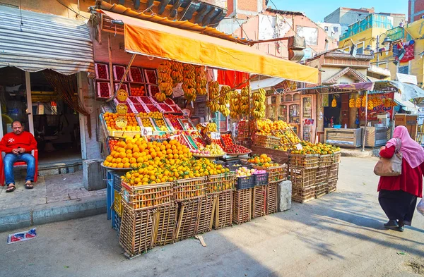 Alexandria Egipto Diciembre 2017 Tienda Frutas Con Una Amplia Gama — Foto de Stock