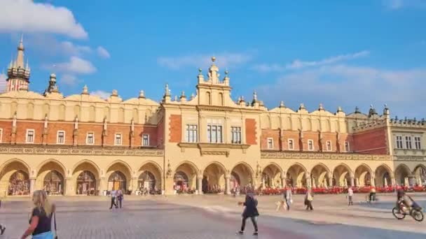 Krakow Polen Juni 2018 Panorama Cloth Hall Sukiennice Läge Stora — Stockvideo