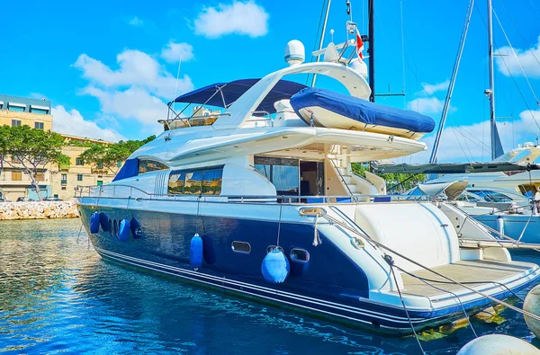 The luxury yachts are perfect vessels to make a trip around Grand Harbour of Valletta and enjoy the sites, Malta.