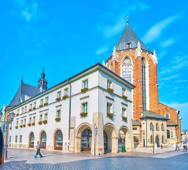 Krakow Poland June 2018 Maly Rynek Little Market Square One — Stock Photo, Image