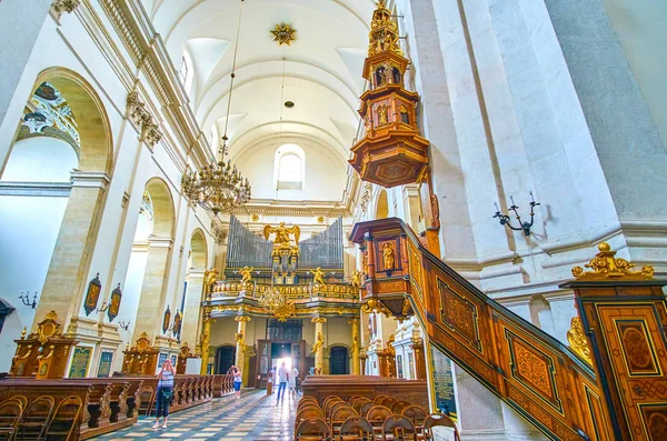 Krakow Polonia Junio 2018 Hermosa Nave Iglesia San Pedro San — Foto de Stock