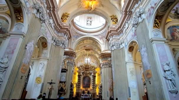 Krakow Polonia Junio 2018 Espléndida Sala Oración Iglesia Santa Ana — Vídeos de Stock