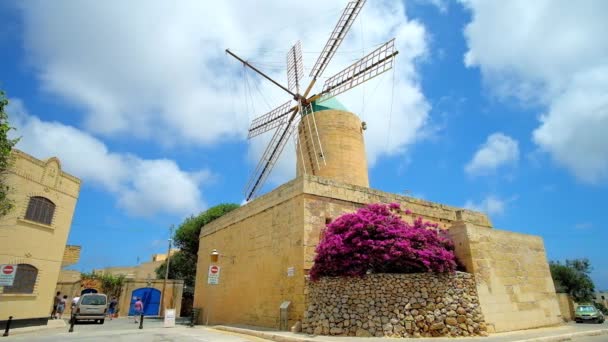 Xaghra Malte Juin 2018 Emblématique Moulin Vent Médiéval Kola Est — Video