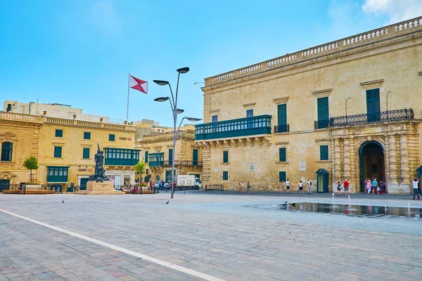 Valletta Malte Juin 2018 Place Saint Georges Est Principale Zone — Photo