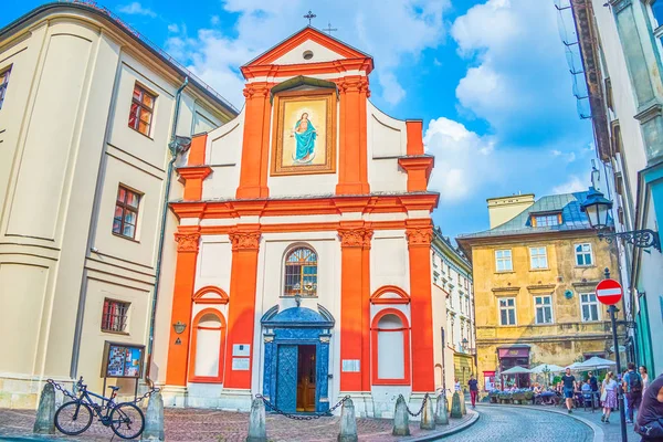 Krakow Polonya Haziran 2018 Küçük Kilise John Baptist Eski Şehrin — Stok fotoğraf