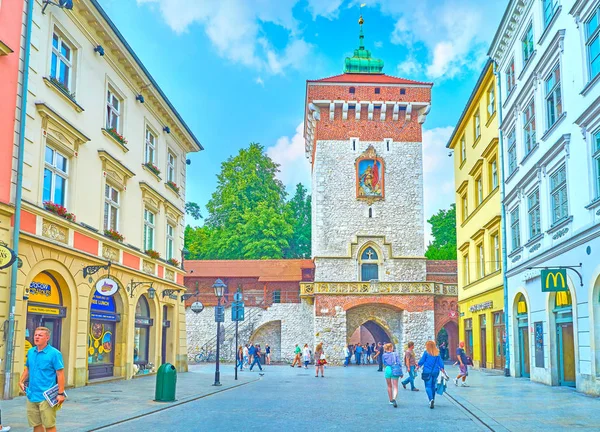 Krakow Polónia Junho 2018 Portões São Floriano Preservados Fazem Parte — Fotografia de Stock