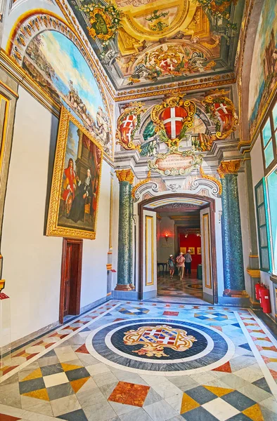 Valletta Malta Junho 2018 Desfrute Esplêndidos Interiores Palácio Grão Mestre — Fotografia de Stock
