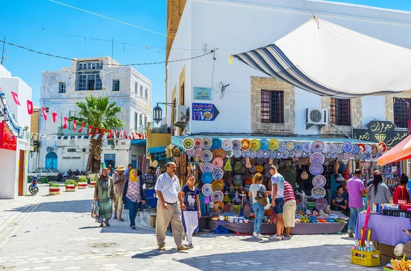 Kairouan Tunisia Agosto 2015 Bancarella Dei Souvenir Del Souk Medina — Foto Stock