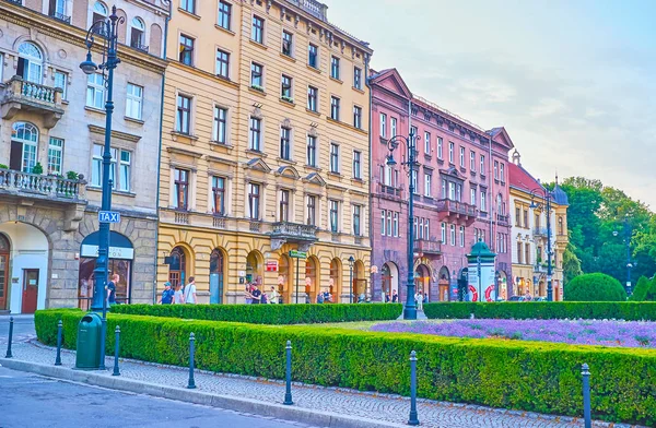 Krakow Pologne Juin 2018 Les Différents Édifices Colorés Situés Côté — Photo