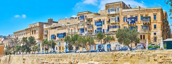 Valletta Malta June 2018 Panorama Old Edifices Lvant Street Huge — Stock Photo, Image