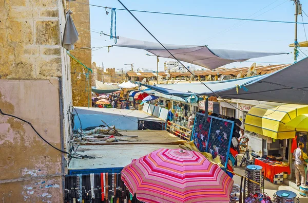 Sfax Tunísia Setembro 2015 Grande Mercado Caótico Souk Estende Longo — Fotografia de Stock