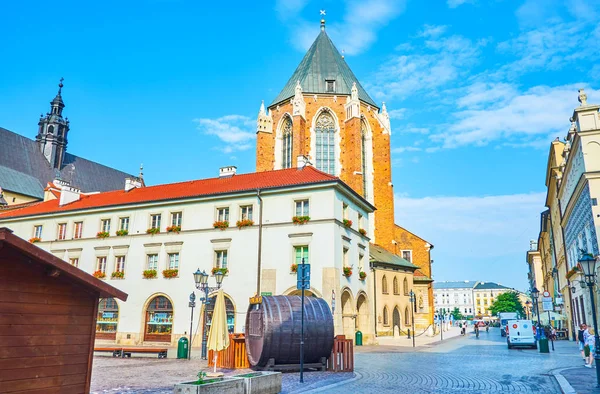 Krakkó Lengyelország 2018 Június Ideiglenes Standokon Található Kis Market Square — Stock Fotó