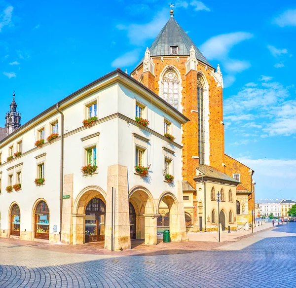 Belle Architecture Cracovie Fait Atmosphère Unique Ville Médiévale Attire Les — Photo