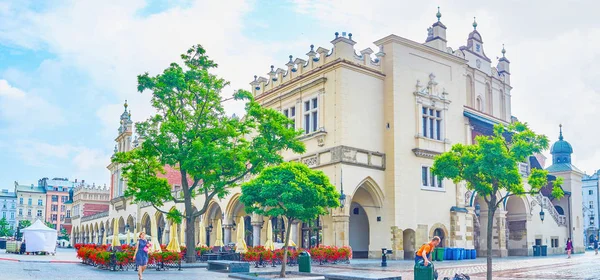 Krakow Polen Juni 2018 Panoramisch Uitzicht Prachtige Sukiennice Historische Handelscentrum — Stockfoto