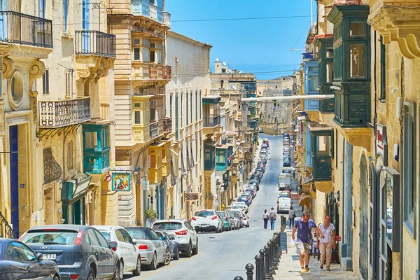 Valletta Malta June 2018 Explore Architecture Republic Street Stretching Old — Stock Photo, Image