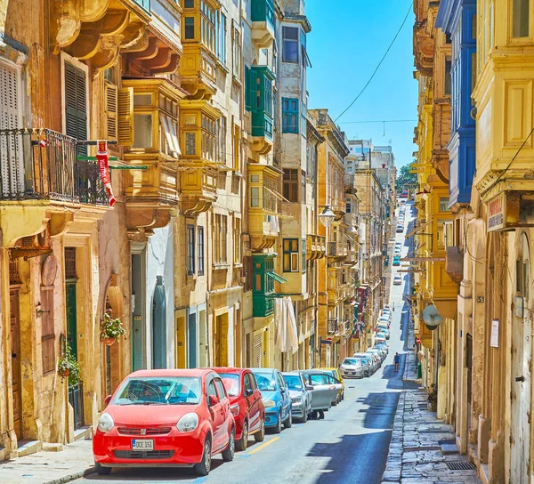 Valletta Malta Junio 2018 Las Largas Calles Old Mint Con — Foto de Stock