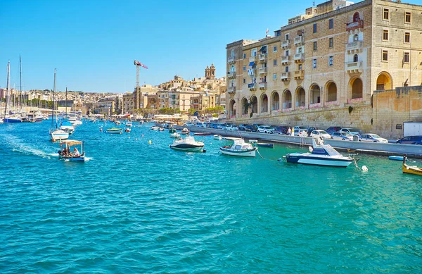 Senglea Malta Juni 2018 Tre Städer Resan Längs Marinan Vittoriosa — Stockfoto