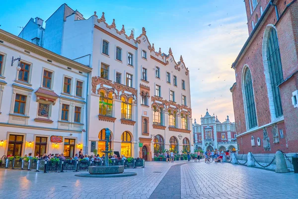 Krakow Polonia Junio 2018 Hermosos Crepúsculos Sobre Los Antiguos Edificios — Foto de Stock