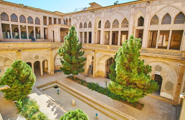 Kashan Irán Octubre 2017 Área Del Patio Howz Khaneh Casa —  Fotos de Stock